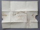 L199 LETTRE 1828 De CAMBRAI  à HORNU (MONS) MARQUE 57 CAMBRAY TAD BLEU TYPE A 23 Mm + LFRI + FRANKRYK DER BERGEN - 1801-1848: Precursors XIX