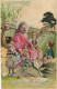 HOLIDAYS, CELEBRATION, EASTER, JESUS, CHILDREN, BASKET, ARCHITECTURE, SWITZERLAND, EMBOSSED POSTCARD - Pâques