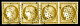O N°1a, 10c Bistre-brun En Bande De Quatre Oblitération étoile Légère. SUPERBE. R.R. (certificat)  Qualité: Oblitéré - 1849-1850 Cérès