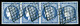 O N°4a, 25c Bleu Foncé, Bande De Quatre Horizontale. TTB (signé/certificat)  Qualité: Oblitéré  Cote: 1100 Euros - 1849-1850 Ceres