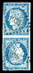 O N°4c, 25c Bleu En Paire Tête-bêche, Oblitération PC 1935, TRES RARE, SUPERBE (signé Thiaude/certificats)  Qualité: Obl - 1849-1850 Ceres