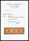 O N°5, 40c Orange En Bande De 4 Oblitération Petit Chiffres 898 (Cognac). SUPERBE. R. (certificats)  Qualité: Oblitéré   - 1849-1850 Cérès