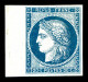 (*) N°8b, Non émis, 20c Bleu Sur Azuré, Bord De Feuille Latéral, Grande Fraîcheur, RARE Et SUP (signé Calves/certificats - 1849-1850 Ceres