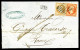 O 1866, 40c Dentelé + 10c Lauré Oblitérés Grille De Civita-Vecchia, TTB (certificat)  Qualité: Oblitéré - 1849-1876: Classic Period