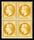 ** N°28B, 10c Bistre Type II En Bloc De Quatre (2ex*), Bon Centrage Et Grande Fraîcheur (certificat)  Qualité: ** - 1863-1870 Napoleone III Con Gli Allori