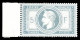 * N°33, Empire, 5F Violet-gris, Bord De Feuille Latéral, Très Belle Gomme, Fraîcheur Postale. SUP. R. (signéBrun/certifi - 1863-1870 Napoleon III With Laurels