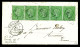 O N°35, 5c Vert-pâle Sur Bleu, Bande De 5 Obl GC 4679 + Càd Type 17 De TRITH-ST-LEGER Sur Lettre Du 25 Janv 1872 Pour AM - 1849-1876: Classic Period