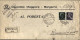 1944-Imperiale Lire 1 E Imperiale Sopra. Bfascetto C.25 Su Piego Raccomandato Be - Marcophilia