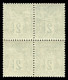 ** N°74, 2c Vert Type II, Bloc De Quatre, Fraîcheur Postale, TRES BON CENTRAGE, SUP (certificat)  Qualité: ** - 1876-1898 Sage (Type II)