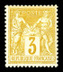 ** N°86, 3c Bistre-jaune, Fraîcheur Postale. SUP (certificat)  Qualité: ** - 1876-1898 Sage (Type II)