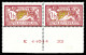 ** N°121, 1f Merson, Impression Recto-verso Sur Paire Bas De Feuille Avec Numéro. SUP (certificat)  Qualité: **  Cote: 7 - Unused Stamps