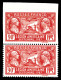 * N°244d, Légion Américaine: Non Dentelé Tenant à Dentelé En Paire Verticale Haut De Feuille, Quasi ** (tirage: 10 Exemp - Unused Stamps