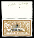 ** N°14a, 2 Pi Sur 50c Brun Et Gris: Double Surcharge, Bdf. SUP (signé Brun/certificat)  Qualité: **  Cote: 800 Euros - Unused Stamps