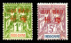 * N°14/15, 1f Olive Et 5f Lilas, Les 2 Valeurs SUP. R. (signés Brun/certificat)  Qualité: *  Cote: 2200 Euros - Unused Stamps