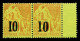 ** N°4, 10 Sur 20c Brique Sur Vert: Types IX Et IV Se Tenant (n°4H Et 4C) Bord De Feuille, Positions 134 Et 135 Du Panne - Unused Stamps