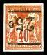 * N°2a, 25c Sur 40c Rouge-orange, Surcharge Renversée. SUP. R.R. (signé Calves/Robineau/certificats)  Qualité: *  Cote:  - Unused Stamps