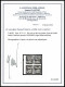 ** Taxe N°21, 20c Noir En Bloc De Quatre, Bord De Feuille Latéral, Fraîcheur Postale, SUPERBE (signé Brun/certificat)  Q - Usados