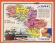 10113 ● Chromo Carte Géographique Région OUEST BRETAGNE VENDEE Sardines Pate Porc Jambon Pub Cirage LION NOIR 10x13 - Geografia