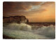 étretat , L'aiguille Et La Porte D'aval Au Soleil Couchant ,un Jour De Tempête - Etretat