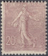 SEMEUSE LIGNEE YT N°131 20c Brun-Lilas NEUF** - 1903-60 Sower - Ligned