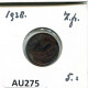1 CENT 1938 NEERLANDÉS NETHERLANDS Moneda #AU275.E.A - 1 Centavos