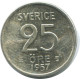 25 ORE 1957 SUÈDE SWEDEN ARGENT Pièce #AC511.2.F.A - Svezia