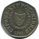 50 CENTS 1993 CHIPRE CYPRUS Moneda #AP306.E.A - Chypre