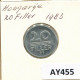 20 FILLER 1983 HONGRIE HUNGARY Pièce #AY455.F.A - Hongarije