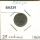 25 CENTIMES 1965 FRENCH Text BELGIQUE BELGIUM Pièce #BA324.F.A - 25 Centimes