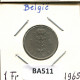 1 FRANC 1965 DUTCH Text BELGIQUE BELGIUM Pièce #BA511.F.A - 1 Franc