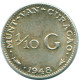 1/10 GULDEN 1948 CURACAO NIEDERLANDE SILBER Koloniale Münze #NL11909.3.D.A - Curacao