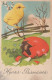 EASTER CHICKEN EGG Vintage Postcard CPA #PKE276.A - Ostern