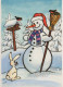 Feliz Año Navidad MUÑECO DE NIEVE Vintage Tarjeta Postal CPSM #PAZ756.A - Nouvel An