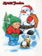 Neujahr Weihnachten SCHNEEMANN KINDER Vintage Ansichtskarte Postkarte CPSM #PAZ729.A - Nouvel An