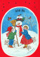 Neujahr Weihnachten SCHNEEMANN KINDER Vintage Ansichtskarte Postkarte CPSM #PAZ709.A - Nouvel An
