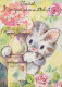 KATZE MIEZEKATZE Tier Vintage Ansichtskarte Postkarte CPSM #PAM216.DE - Gatos