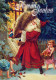 BABBO NATALE ANGELO Buon Anno Natale Vintage Cartolina CPSM #PAK133.IT - Santa Claus
