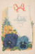 FLOWERS Vintage Ansichtskarte Postkarte CPA #PKE597.DE - Flowers