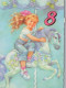 ALLES GUTE ZUM GEBURTSTAG 8 Jährige MÄDCHEN KINDER Vintage Postal CPSM #PBT783.DE - Anniversaire