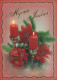 Neujahr Weihnachten KERZE Vintage Ansichtskarte Postkarte CPSM #PBN832.DE - Nouvel An