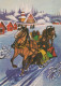 Neujahr Weihnachten PFERD Vintage Ansichtskarte Postkarte CPSM #PBM447.DE - Nouvel An