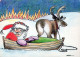 WEIHNACHTSMANN SANTA CLAUS Neujahr Weihnachten HIRSCH Vintage Ansichtskarte Postkarte CPSM #PBB161.DE - Santa Claus