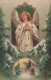 1901 ANGELO Buon Anno Natale Vintage Cartolina CPA #PAG664.IT - Angels