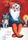 BABBO NATALE Buon Anno Natale Vintage Cartolina CPSM #PBL283.IT - Santa Claus