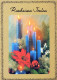 Buon Anno Natale CANDELA Vintage Cartolina CPSM #PAW039.IT - Año Nuevo