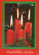 Buon Anno Natale CANDELA Vintage Cartolina CPSM #PAV856.IT - Año Nuevo