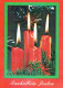 Buon Anno Natale CANDELA Vintage Cartolina CPSM #PAV856.IT - Neujahr