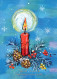 Buon Anno Natale CANDELA Vintage Cartolina CPSM #PAV369.IT - Año Nuevo