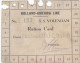 RATION CARD - LÍNEA HOLANDA-AMERICA - No. 193 SS VOLENDAM - Historische Dokumente