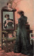 FANTAISIES - Femmes - Homme - Femme Devant Un Miroir - Couple - Carte Postale Ancienne - Women